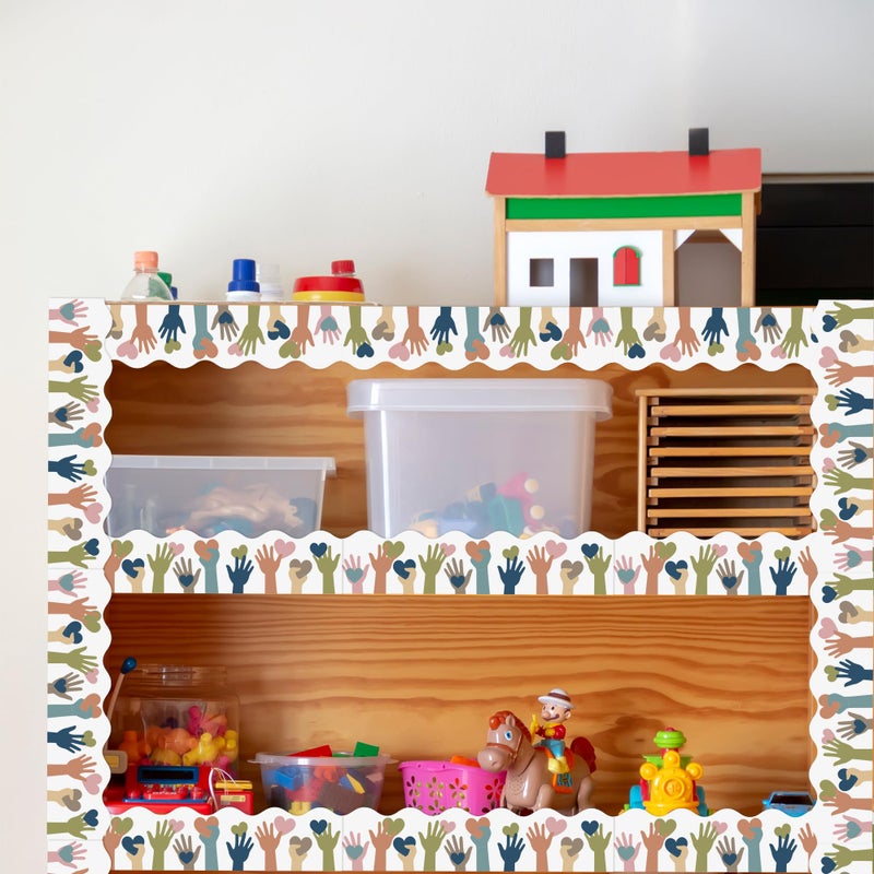 BeYumi Boho Diversity Border Trim - 65ft Back to School All are Welcome Rolled Border Trim Colorful Multicultural Equality Inclusive Bulletin Board Classroom Chalkboard Kindergarten Elementary Decor - Image 5